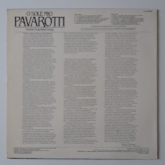 Pavarotti. O Sole Mio – Favorite Neapolitan Songs. 1979 - Picture 2 of 2